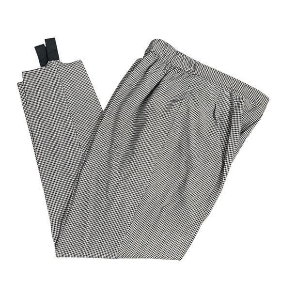 VTG 80's Women Sz 8 Houndstooth Stirrup Pants High Waist Pleated Preppy Office - Picture 1 of 5